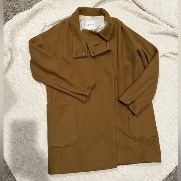 Madewell Classic Wool Blend Double-Breasted Coat - Size 10 - Picture 2 of 14